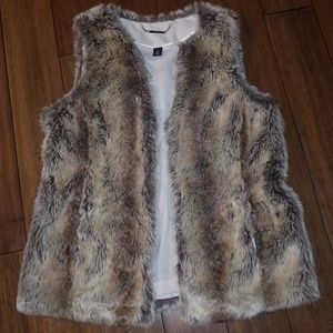 White House Black Market Fur Vest